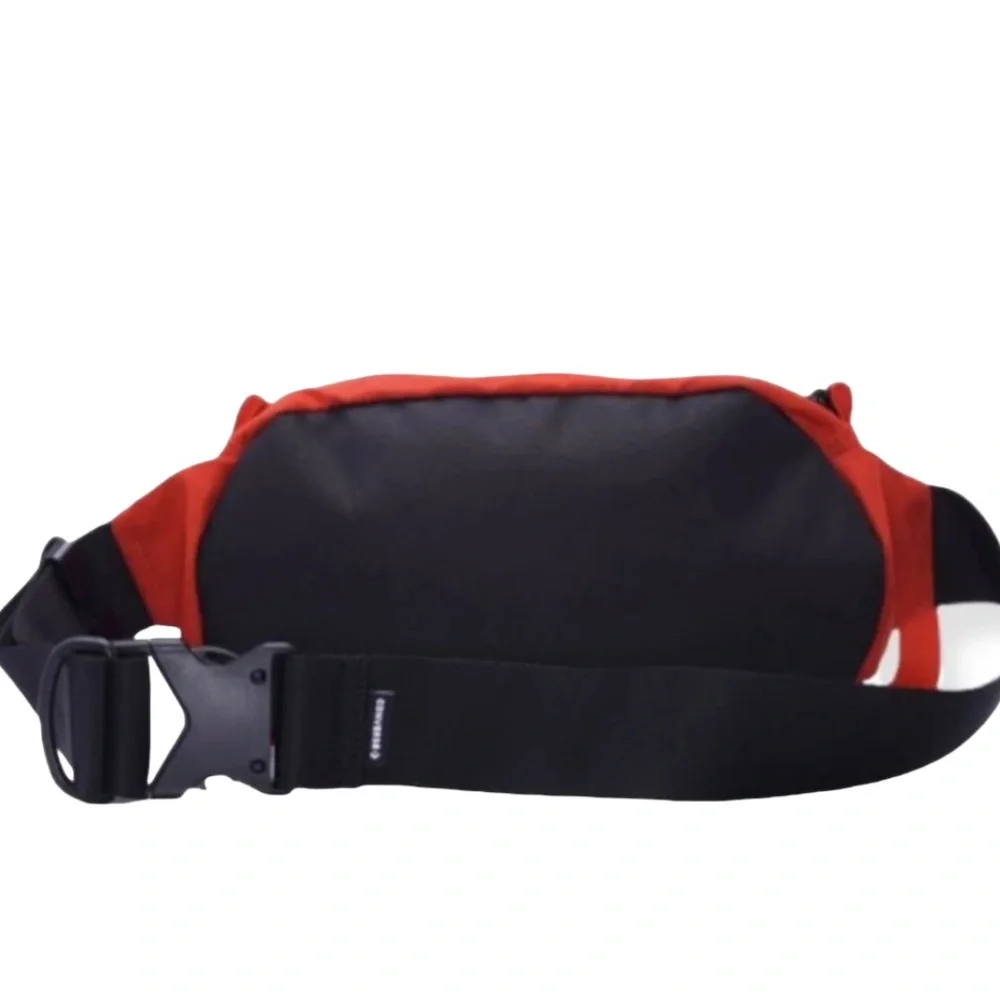 Converse Unisex Sling Pack Black Red Zip Pockets 10022098-A02 - Picture 3 of 5